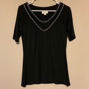 Loft Decorative Neckline Shirt